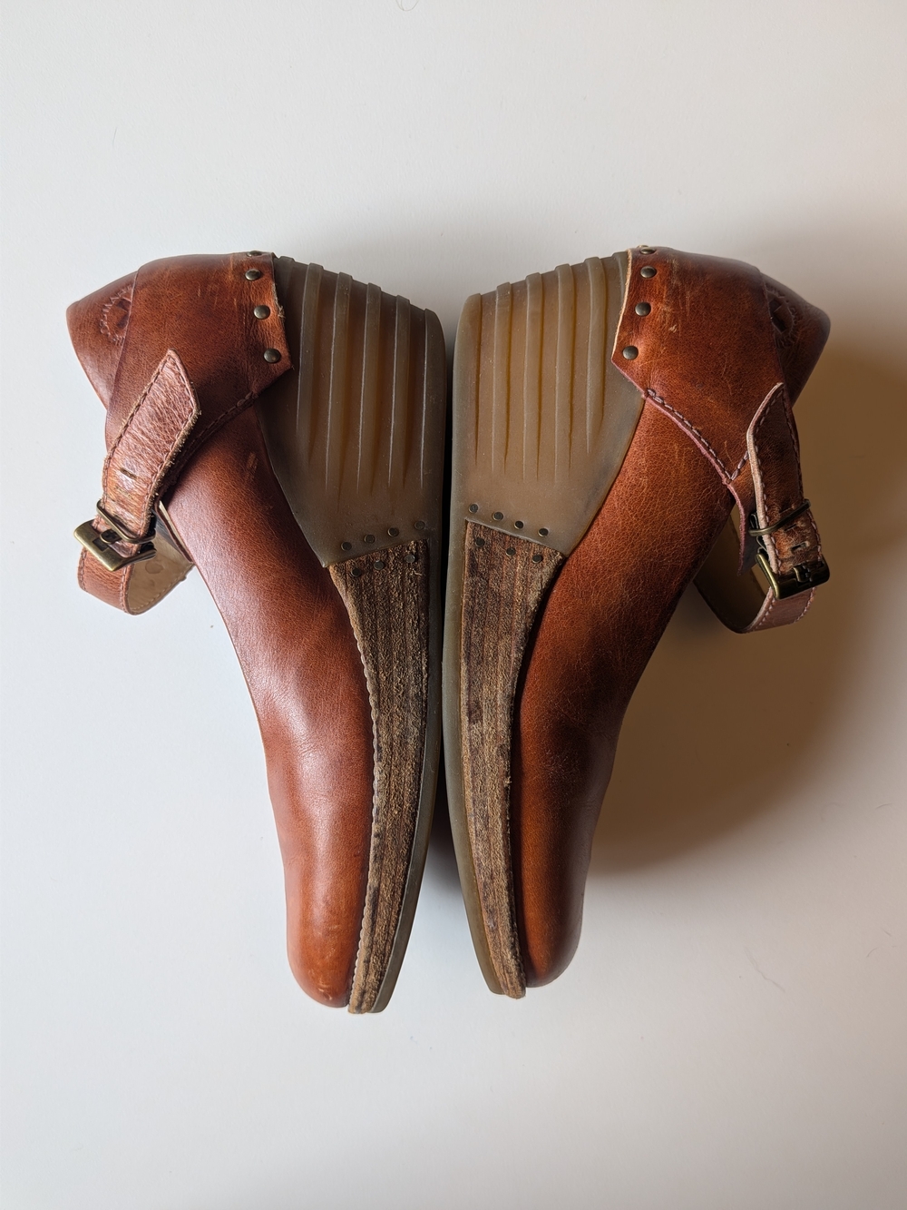 Dr. Martens Brown Leather Mary Jane Wedge Heels - Picture 7 of 7